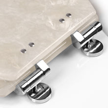 Load image into Gallery viewer, Home+Solutions Deluxe Resin Oyster Shell Decorative Elongated Toilet Seat with Slow Close Chrome Hinges