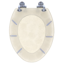 Load image into Gallery viewer, Home+Solutions Deluxe Resin Oyster Shell Decorative Elongated Toilet Seat with Slow Close Chrome Hinges