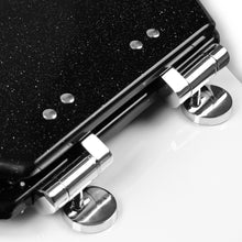 Load image into Gallery viewer, Home+Solutions Deluxe Resin Black Shimmer Decorative Elongated Toilet Seat with Slow Close Chrome Hinges