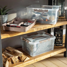 Load image into Gallery viewer, Home+Solutions 3 Piece Container Set - Large Stone Plastic Containers, 15.35”x11.42”x7” Each