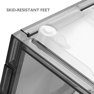 Home+Solutions Translucent Plastic and Bamboo Grey Large Crystal Bin - Multipurpose Storage Container