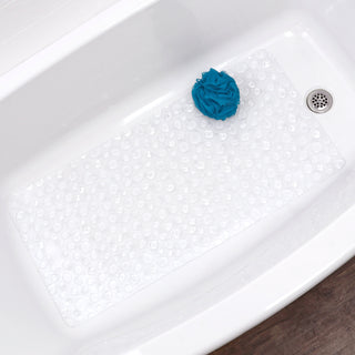 Home+Solutions Clear Droplets Vinyl Bath Mat, 36"x17"