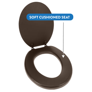 Home+Solutions Chocolate Brown Elongated Soft Cushioned Toilet Seat