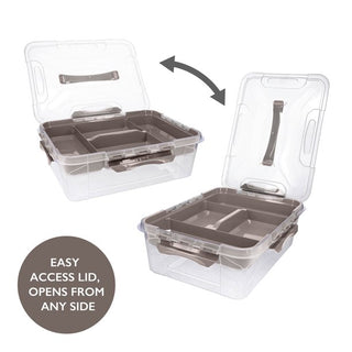 Home+Solutions 3 Piece Container Set - Small Stone Plastic Containers, 15.35‚Äùx11.42‚Äùx5‚Äù Each