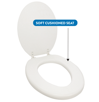 Home+Solutions Desert White Elongated Soft Cushioned Toilet Seat