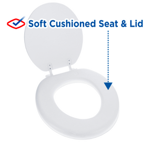 Home+Solutions Desert White Round Soft Cushioned Toilet Seat
