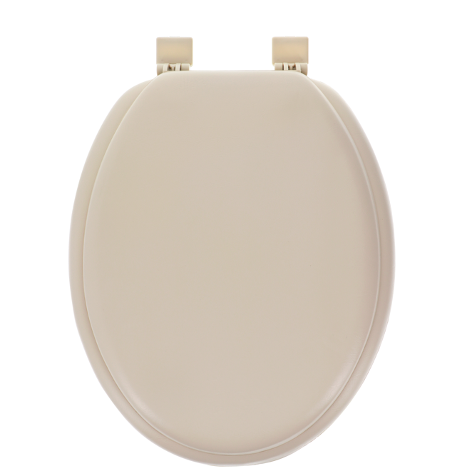 Elongated cushioned toilet top seat