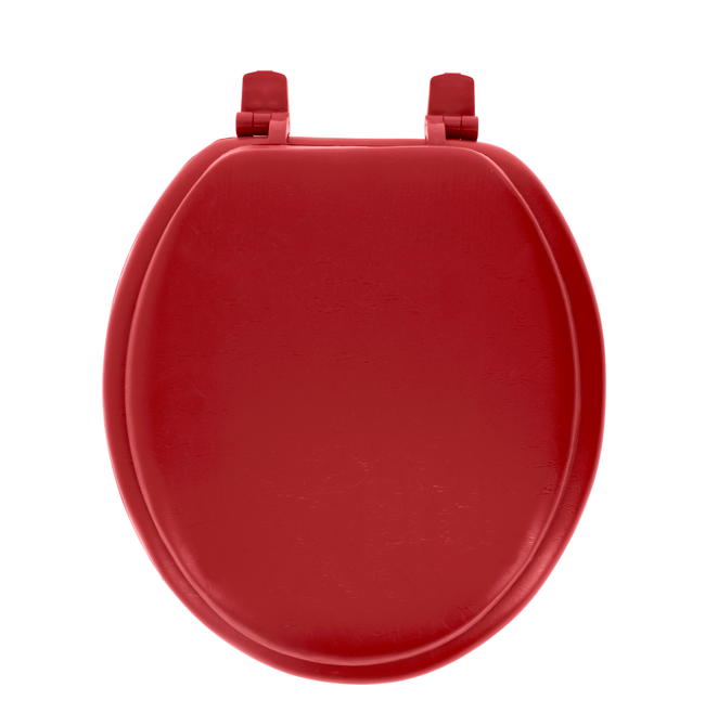Red padded store toilet seat