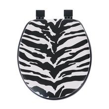 Load image into Gallery viewer, Home+Solutions Zebra Round Soft Cushioned Toilet Seat