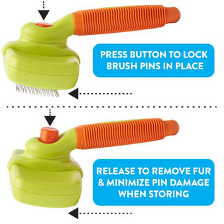 Fresh Pals Self-Cleaning Retractable Dog and Pet Brush, Large