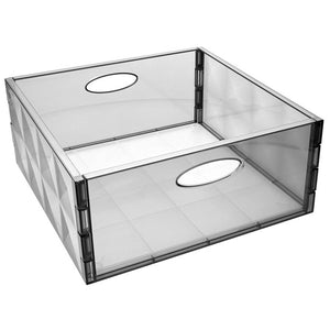 Home+Solutions Translucent Plastic and Bamboo Grey Medium Crystal Bin - Multipurpose Storage Container