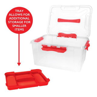 Home+Solutions 3 Piece Container Set - Large Red Plastic Containers, 15.35‚Äùx11.42‚Äùx7‚Äù Each