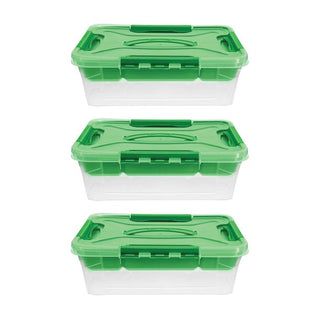 Home+Solutions 3 Piece Container Set - Small Green Plastic Containers, 15.35‚Äùx11.42‚Äùx5‚Äù Each