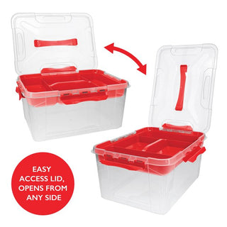 Home+Solutions 3 Piece Container Set - Large Red Plastic Containers, 15.35‚Äùx11.42‚Äùx7‚Äù Each