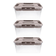 Load image into Gallery viewer, Home+Solutions 3 Piece Container Set - Large Stone Plastic Containers, 15.35”x11.42”x7” Each